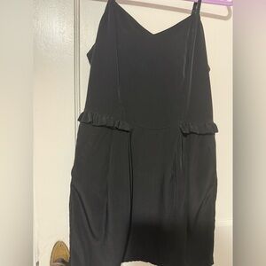 Black Mini Dress with Ruffle PocketDetail